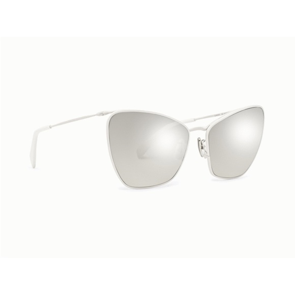 CELINE WHITE SILVER MIRRORED BUTTERFLY SUNGLASSES CL40069U main image 8